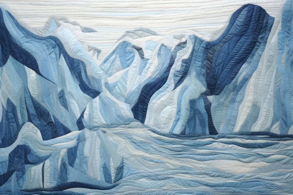 Glacier landscape mountain painting.