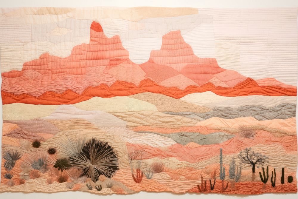 Desert landscape painting quilt.
