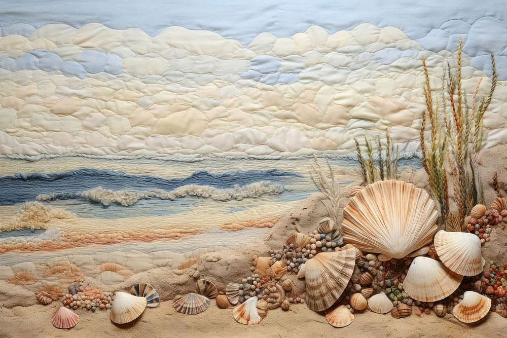 Sea shells nature land art.