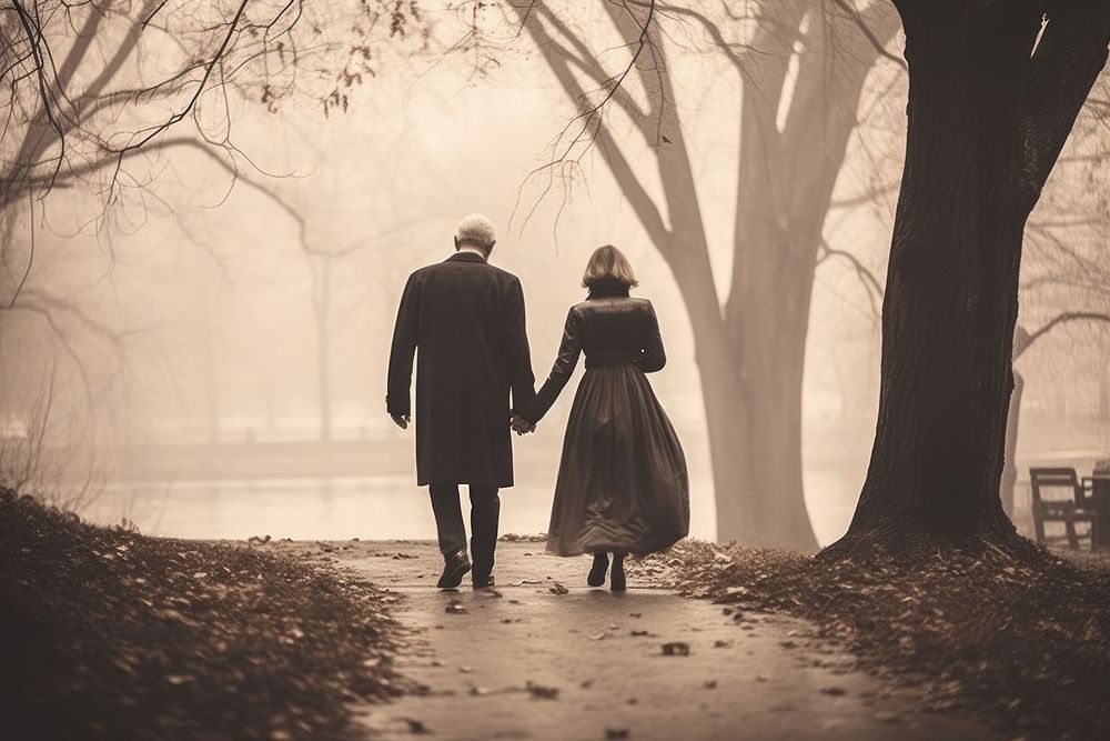 Aesthetic Photography middle age couple walking adult hand.