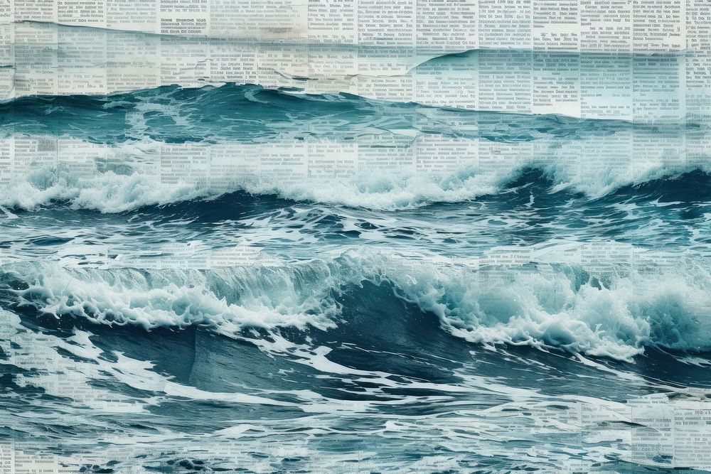 Ocean wave border backgrounds newspaper outdoors.