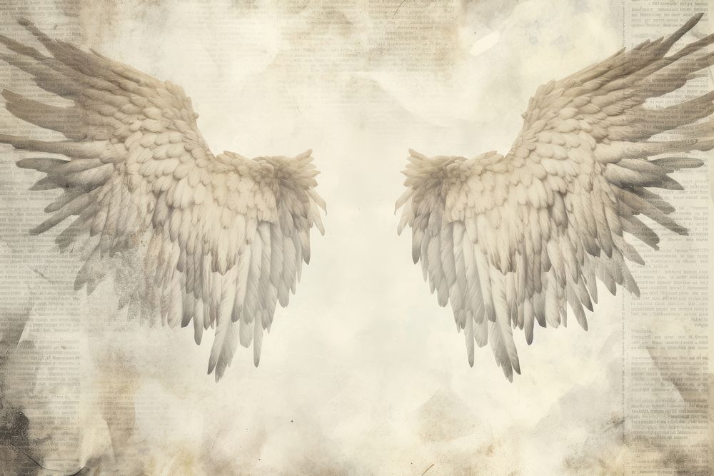 Angel wings Border backgrounds sketch paper.