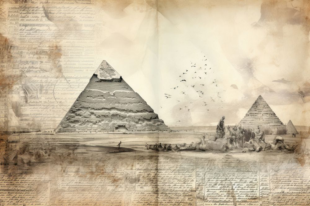 Pyramid and Sphinx of Giza border pyramid architecture paper.