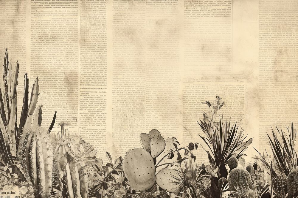 Cactus border backgrounds newspaper plant.