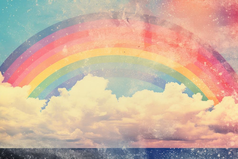 Rainbow in the sky border backgrounds outdoors nature.