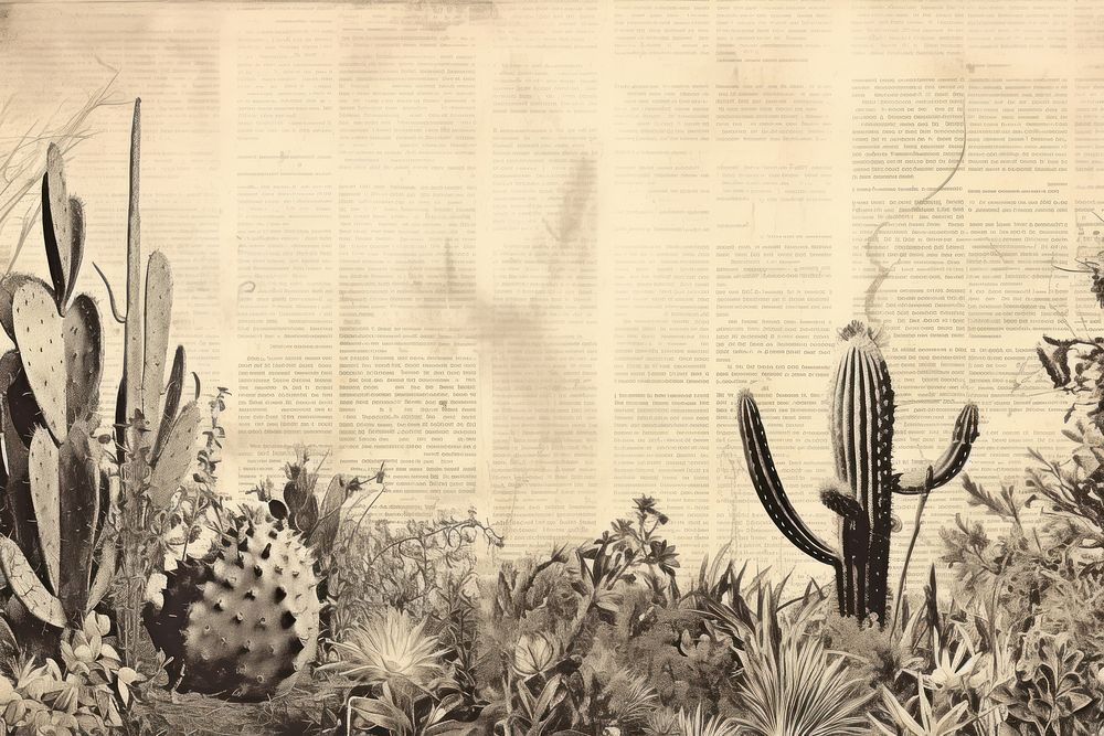 Cactus border cactus plant paper.