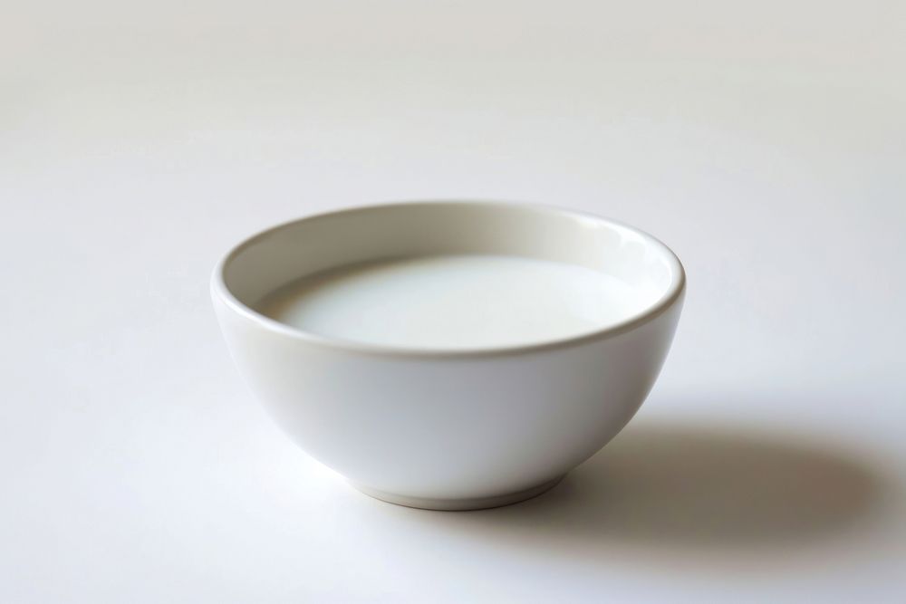 Bowl of milk porcelain white cup.