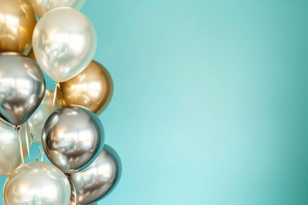 Gold and silver balloon backgrounds pearl celebration.