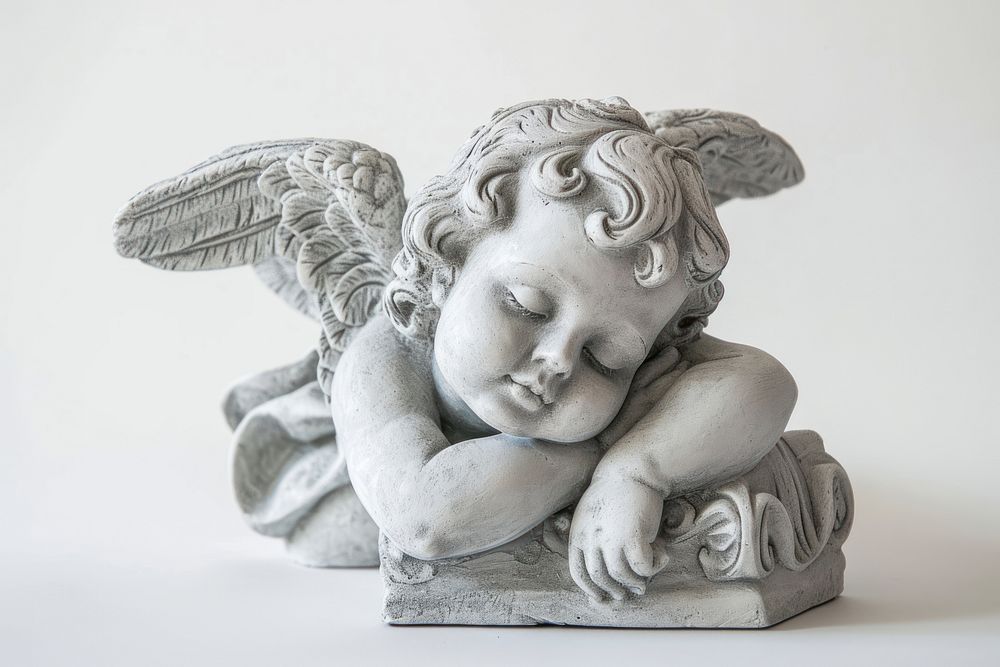 Baby angel guardian statue sculpture art representation.
