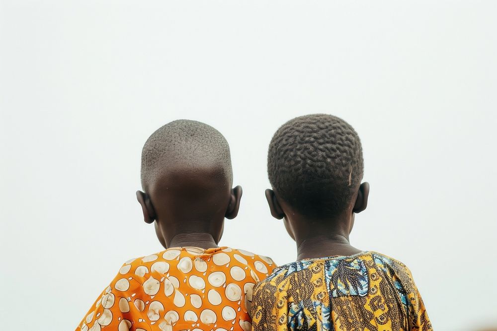 Smiling African kids togetherness portrait headshot.