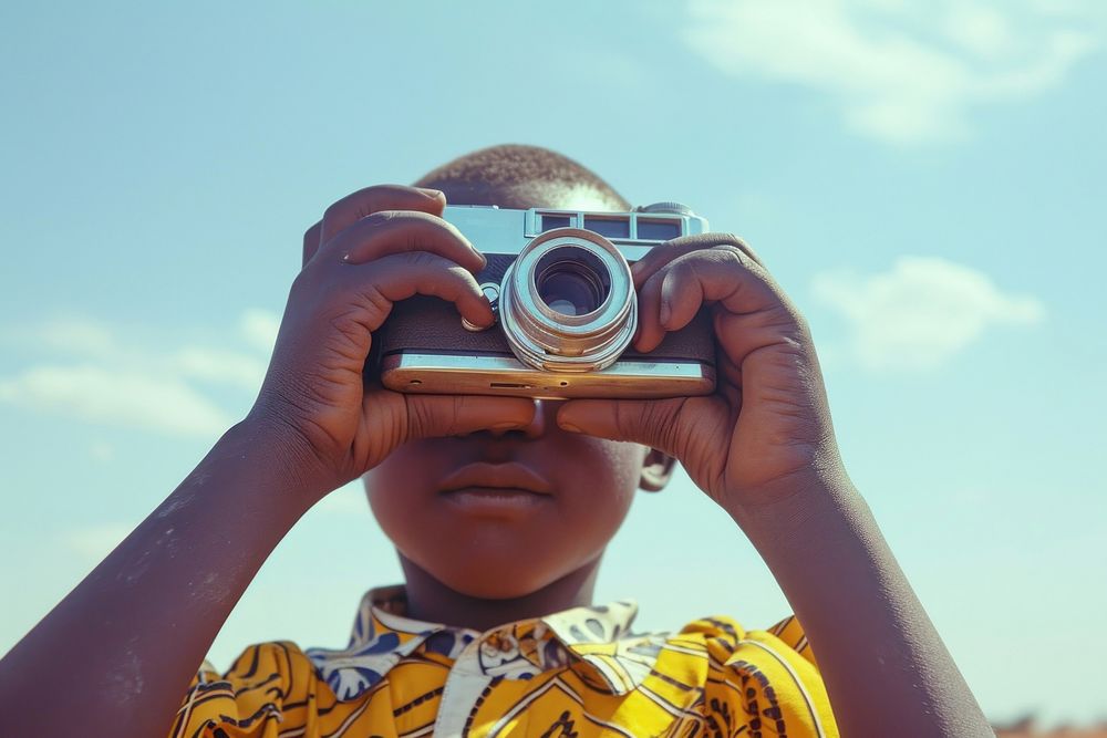 African kid photography portrait camera.