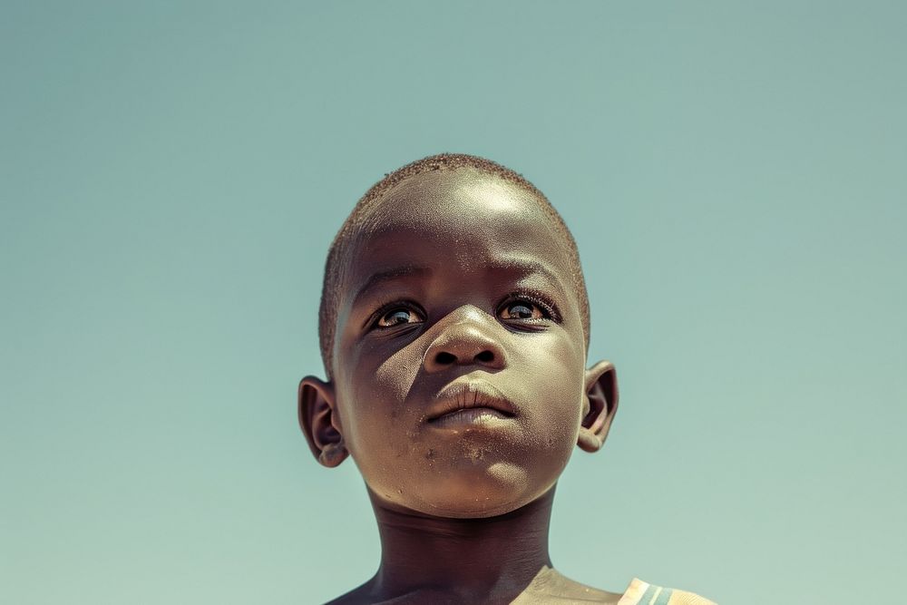 African kid baby skin portrait.