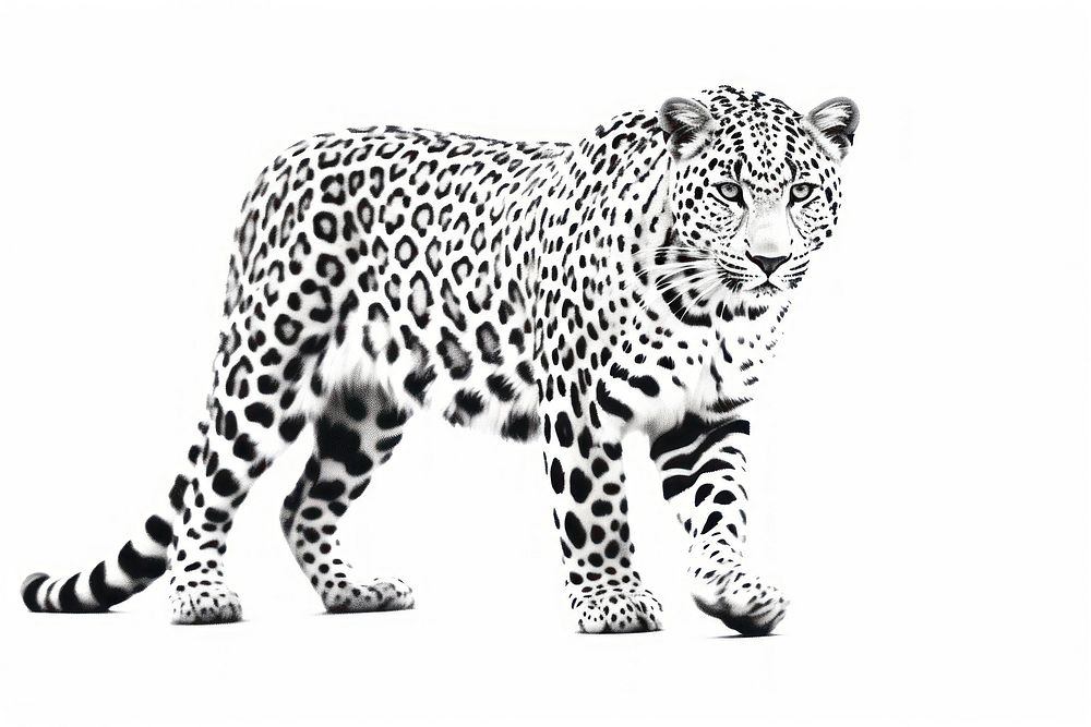 Halftone Effect of leopard wildlife cheetah cartoon.