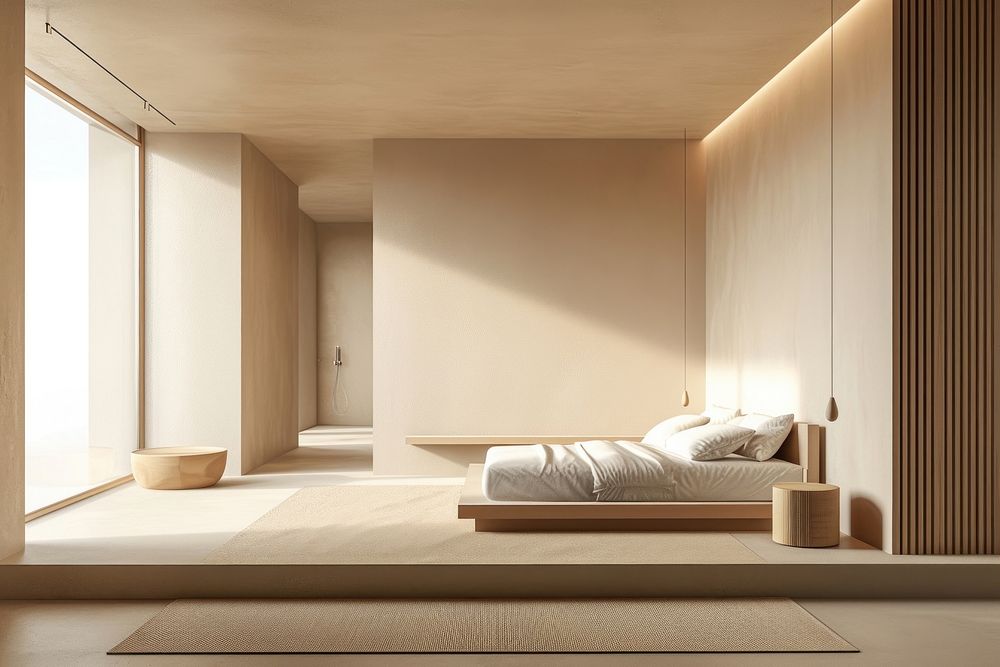 Modern bedroom furniture indoors interior design.