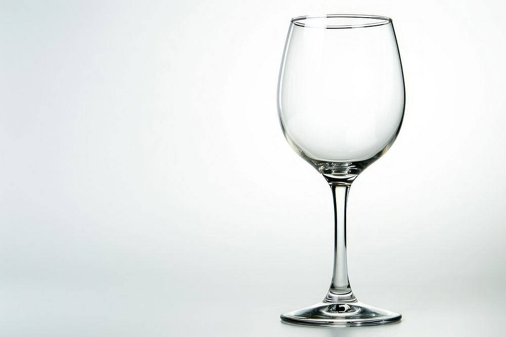 Empty wine glass drink white background refreshment.
