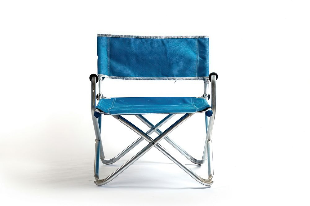 Folding steelchair furniture white background relaxation.
