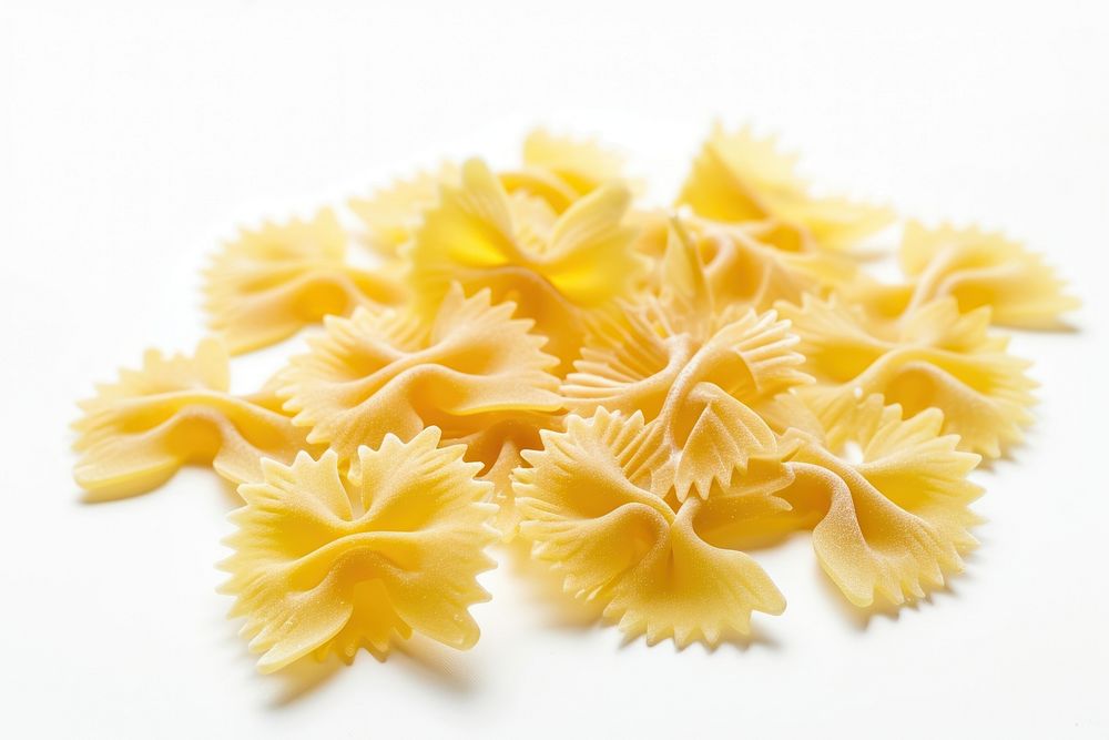 Farfalle pasta food white background fettuccine.