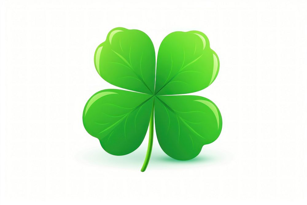 Clover leaf green white background freshness. AI generated Image by rawpixel.