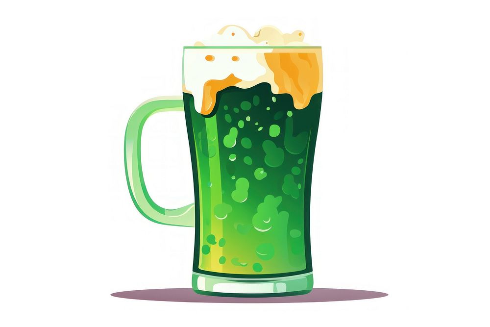 Green beer drink glass white background. AI generated Image by rawpixel.