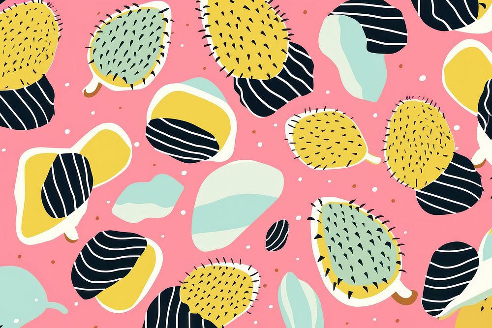Vibrant durian pattern backgrounds repetition creativity. AI generated Image by rawpixel.