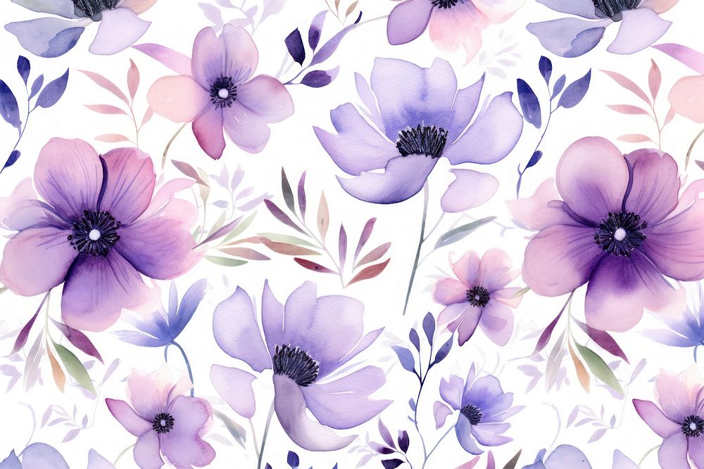 Flower pattern watercolor background backgrounds petal plant.