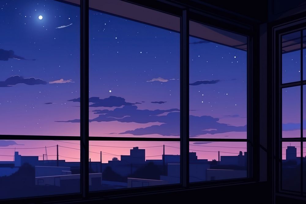 Night window view night space sky.