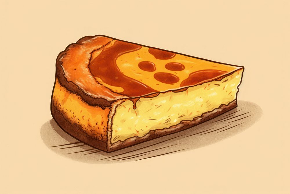 Basque Burnt Cheesecake cheesecake dessert bread. AI generated Image by rawpixel.