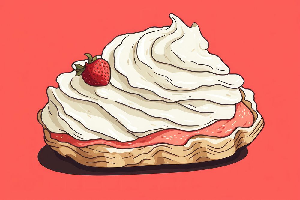 Meringue dessert cream berry. AI generated Image by rawpixel.