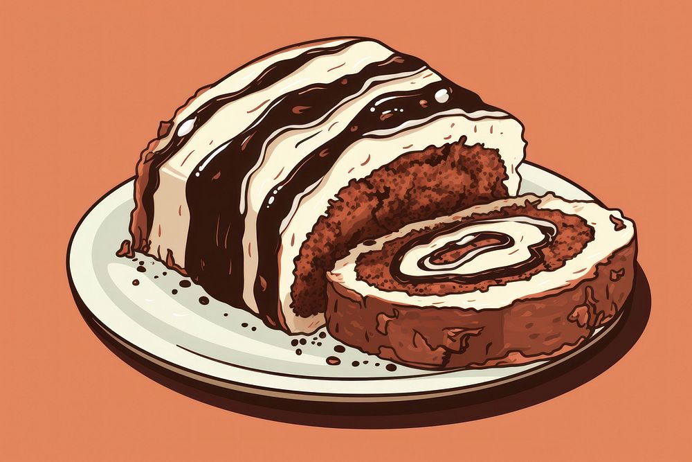 Roll Cake cake dessert food. AI generated Image by rawpixel.
