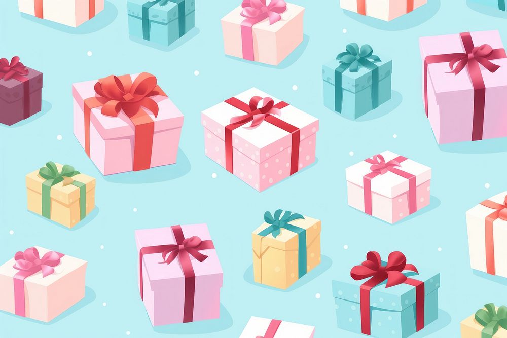 Gift boxes pattern toy celebration anniversary. AI generated Image by rawpixel.