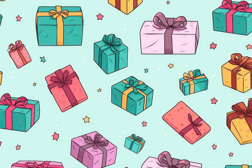Gift boxes pattern backgrounds celebration repetition. AI generated Image by rawpixel.