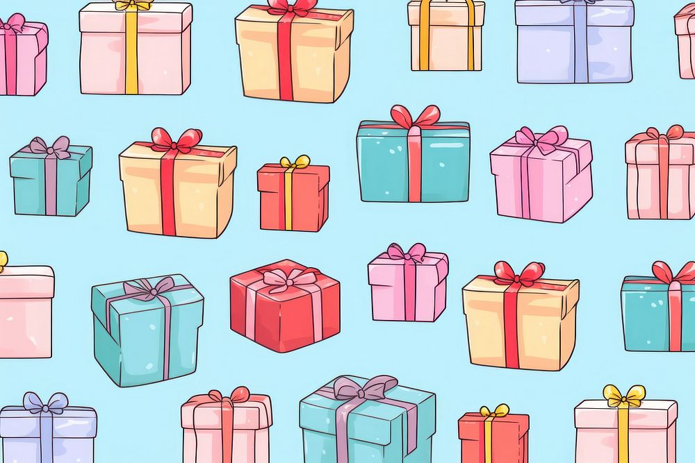 Gift boxes pattern backgrounds arrangement celebration. AI generated Image by rawpixel.