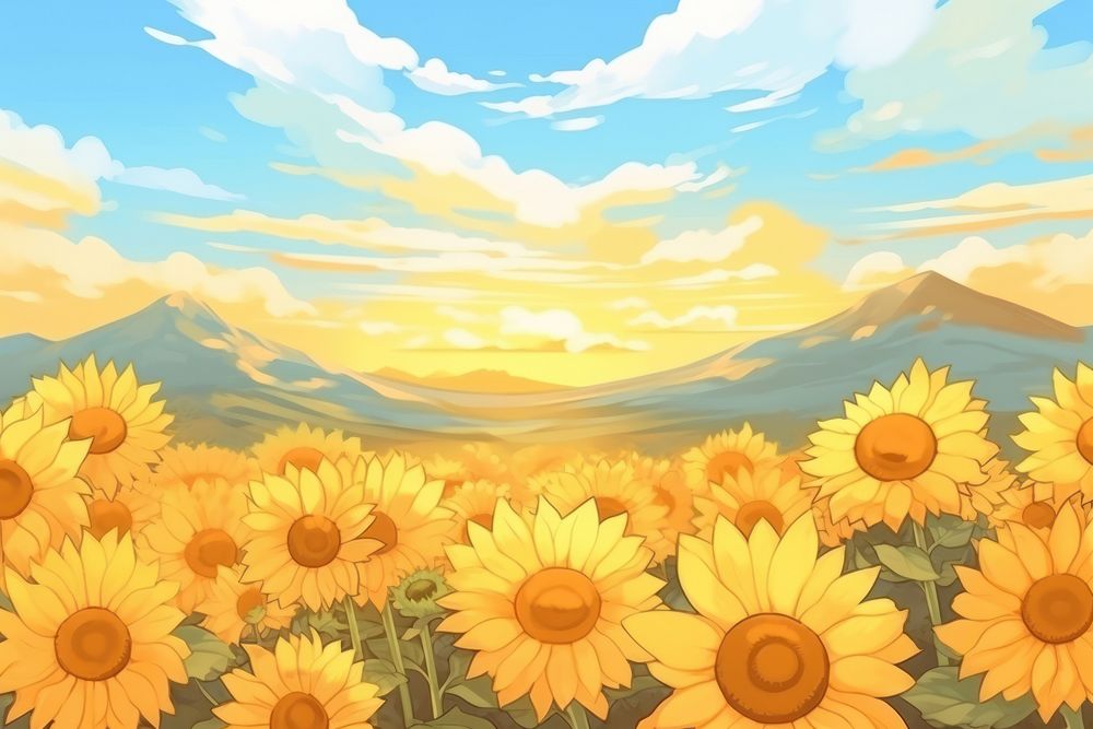 Sunflower field landscape backgrounds outdoors nature.