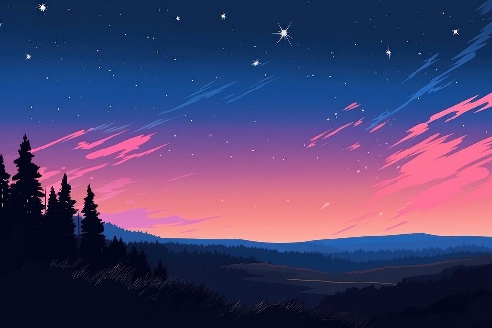 Shooting star landscape night outdoors. AI generated Image by rawpixel.