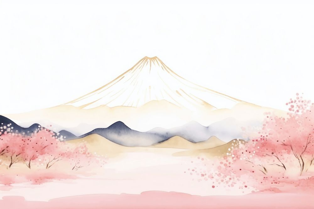 Fujisan with cherry blossom landscape outdoors nature. AI generated Image by rawpixel.