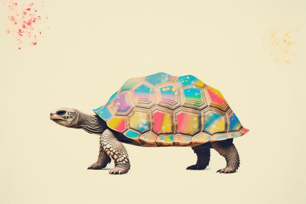 Collage Retro dreamy Tortoise tortoise | Premium Photo Illustration ...