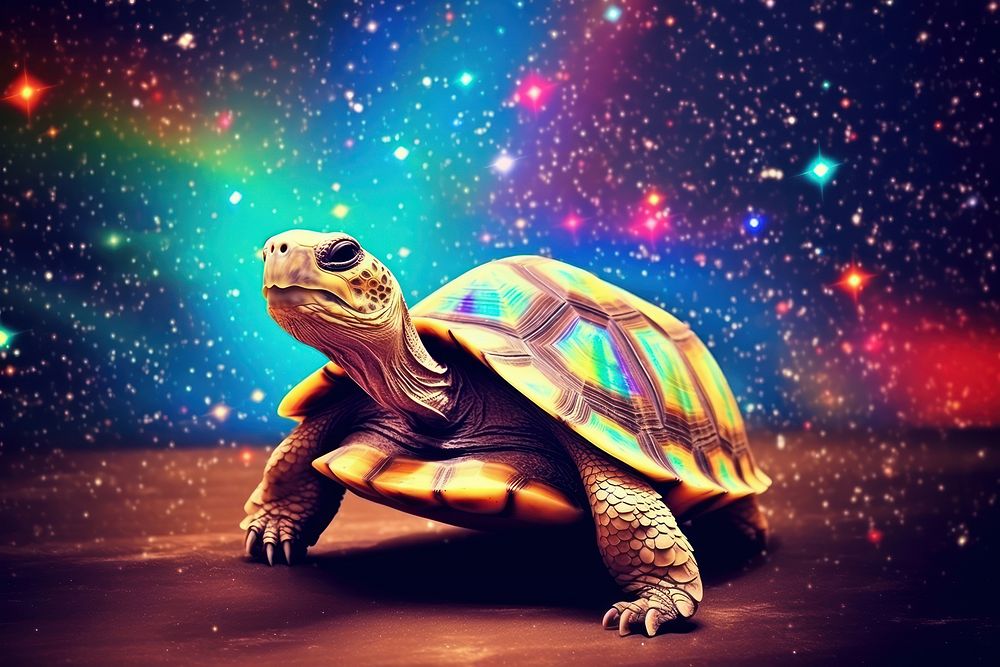 Collage Retro dreamy Tortoise tortoise | Premium Photo Illustration ...