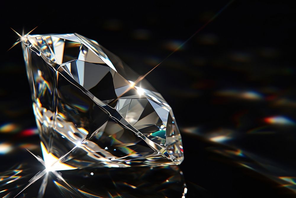 Transparent Diamond sunlight reflections diamond gemstone jewelry.