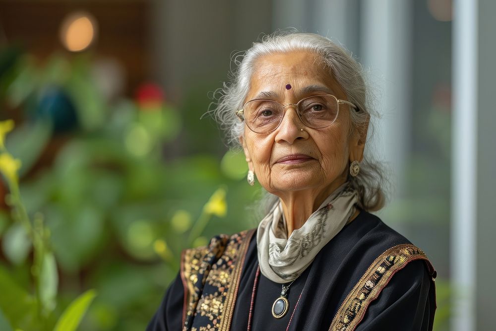 Senior indian businesswoman portrait glasses adult.