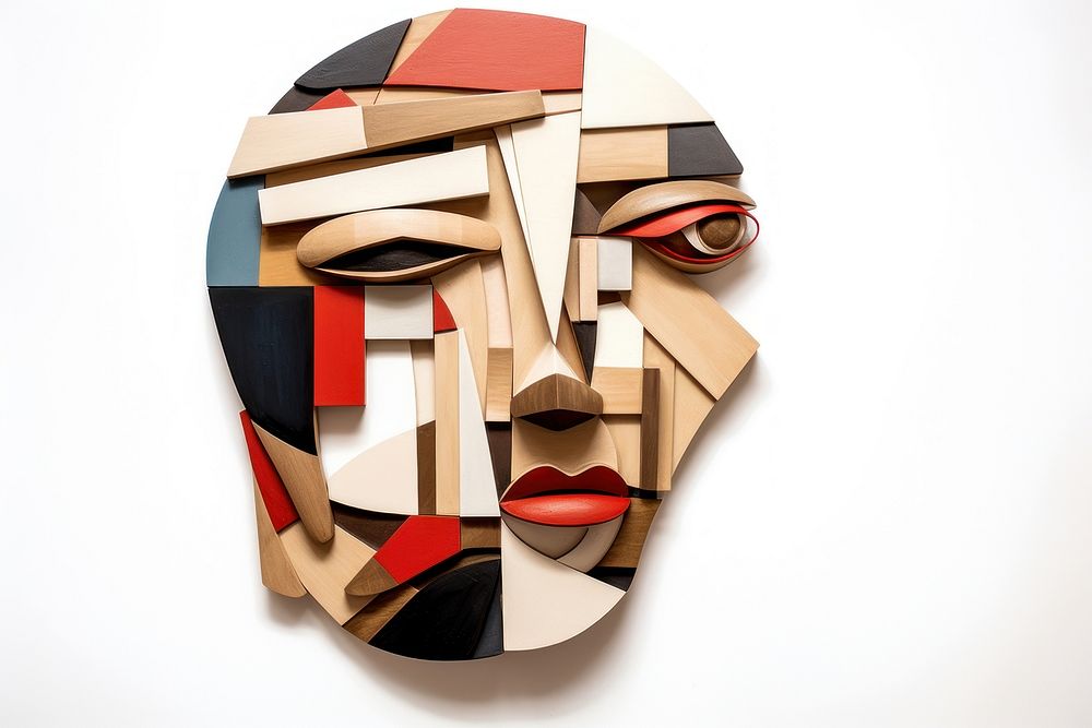 Cubism portrait photo mask. AI generated Image by rawpixel.