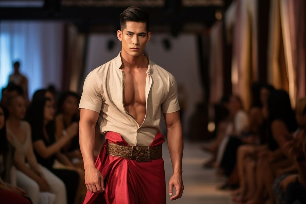 Thai male model fashion runway adult.