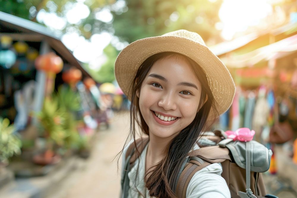  Portrait travel selfie smile. | Premium Photo - rawpixel