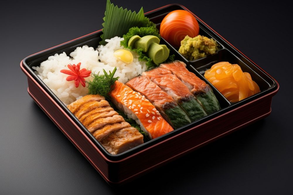Bento food seafood sushi. AI generated Image by rawpixel.