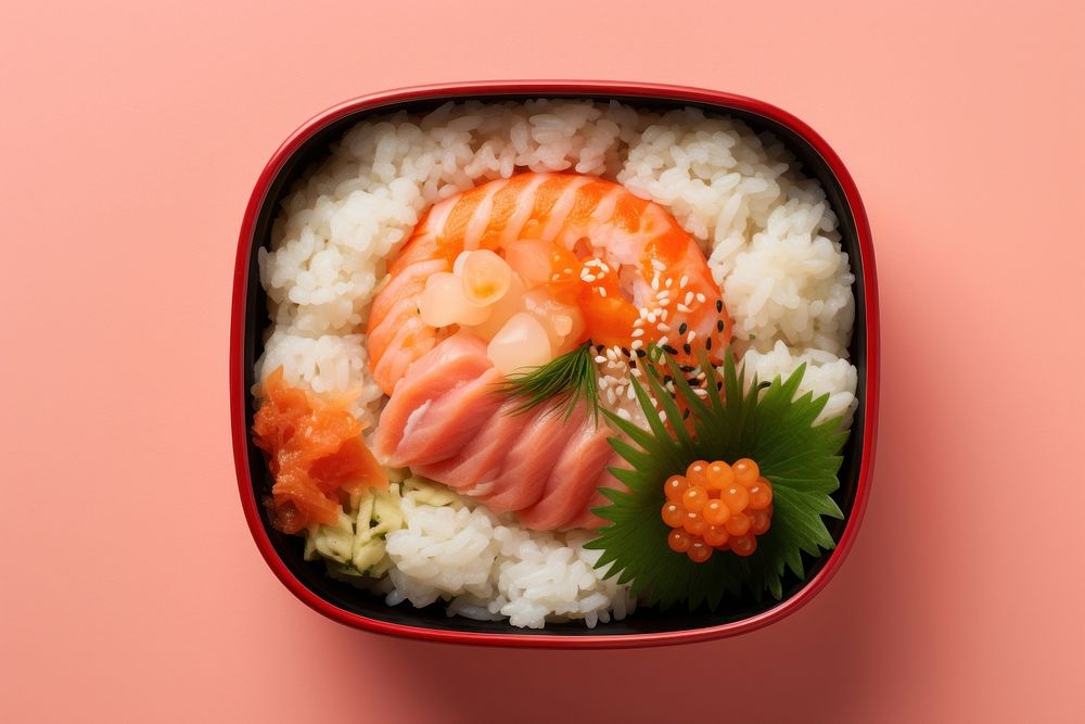 Bento food seafood salmon. AI generated Image by rawpixel.