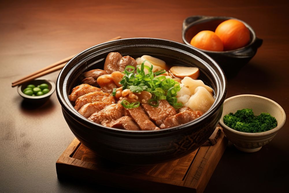 Chankonabe food chopsticks meat. AI generated Image by rawpixel.
