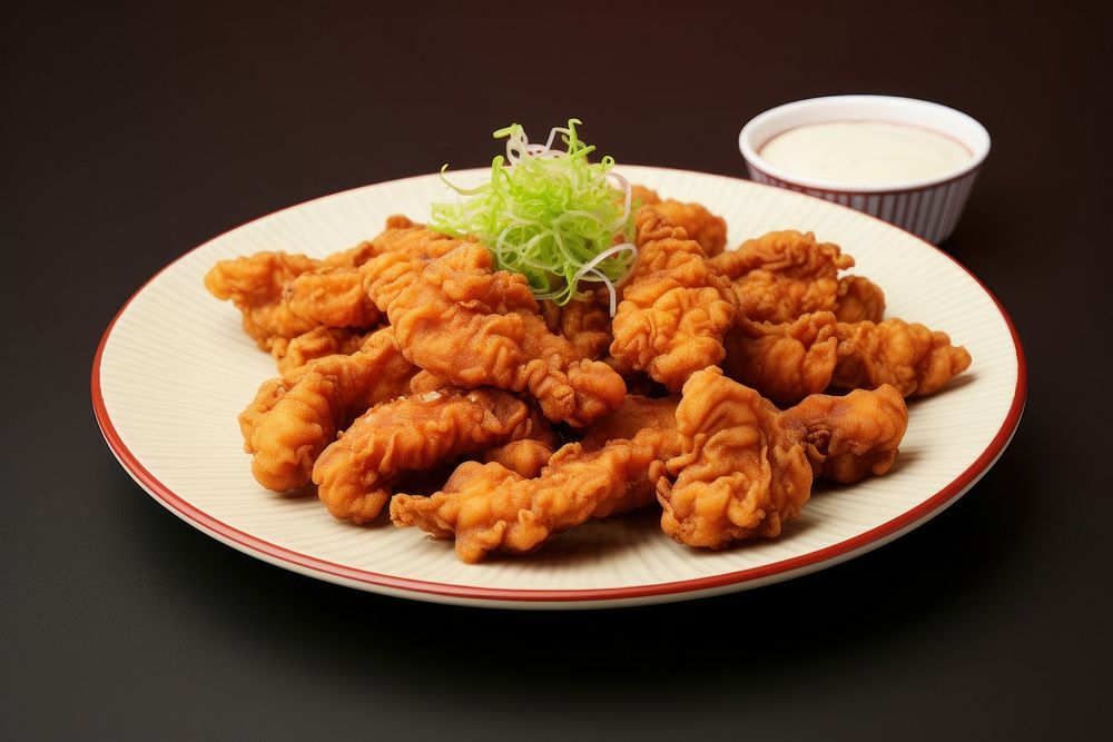 GKaraage food plate meal. AI generated Image by rawpixel.