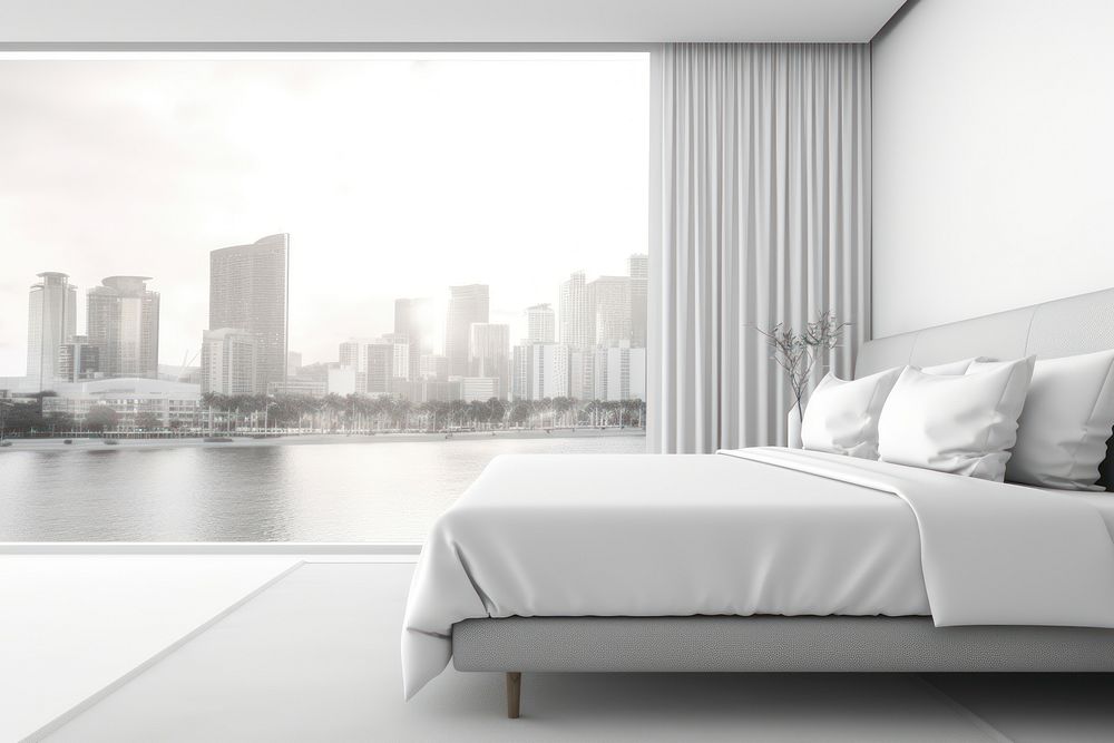 Hotel room city architecture cityscape. AI generated Image by rawpixel.
