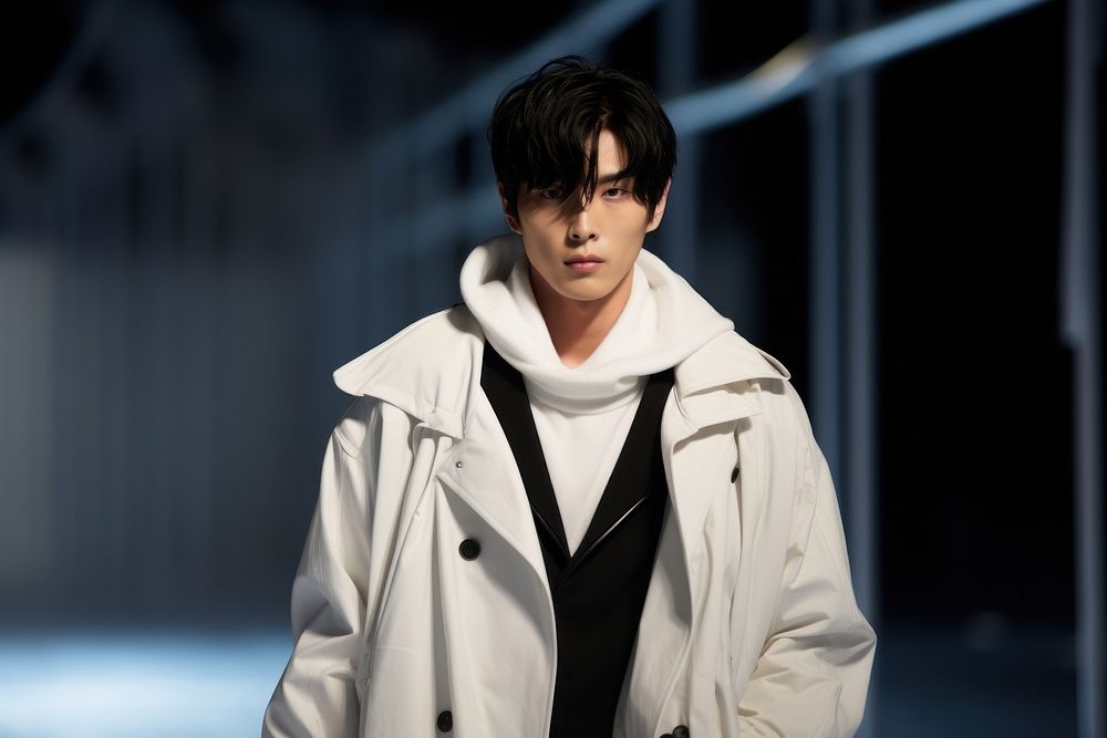 Korean male model fashion jacket coat.