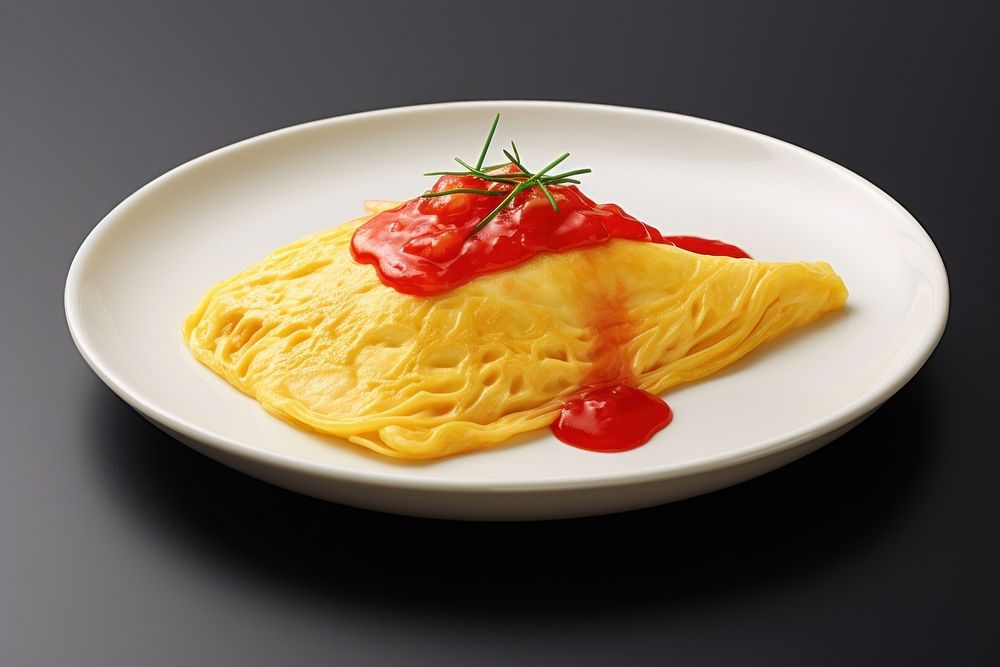 Omurice food omelette plate. AI generated Image by rawpixel.