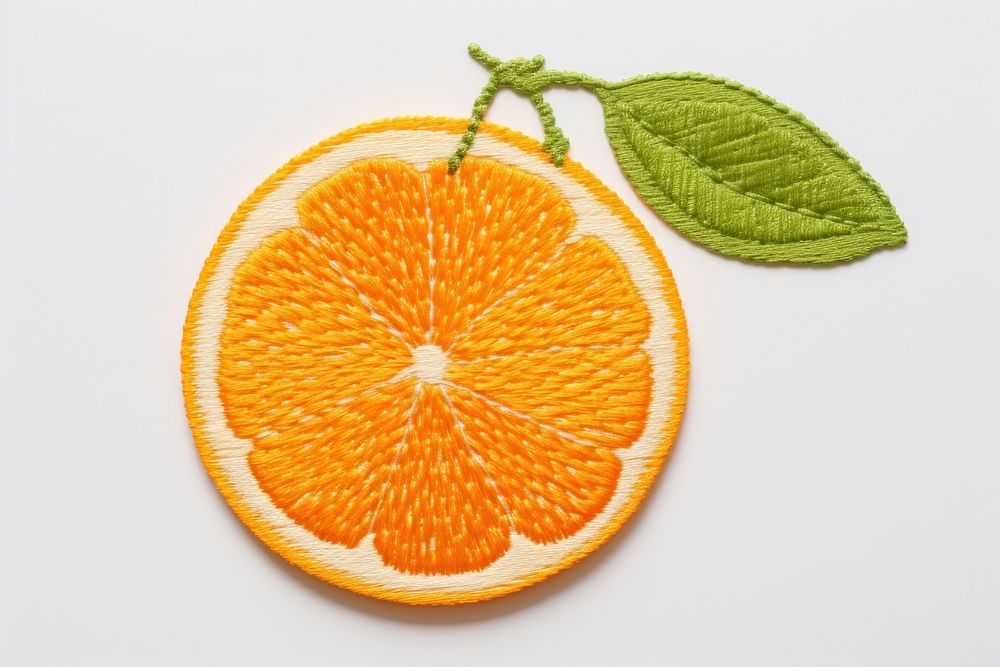 Orange fruit in embroidery style grapefruit plant food.
